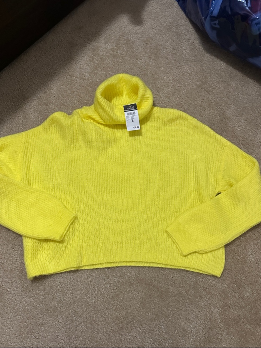 Bright Yellow Turtleneck Sweater - Women